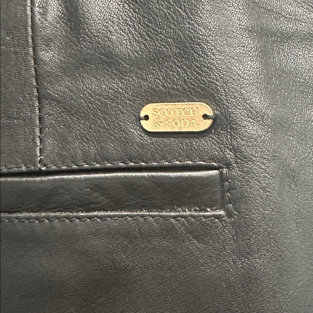 SCOTCH & SODA Leather Robyn trousers pants black size small NWT pockets - Picture 11 of 15